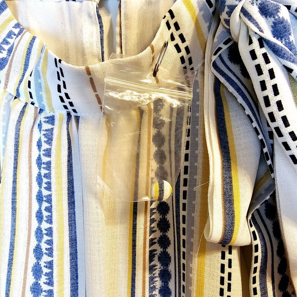 Gilli Women's Striped Big Neck Bow Dressy Sleeveless Lined Classy Top, Lg, NWOT - Picture 4 of 10